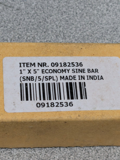 Sine Bar 6" Long x 1" Wide, Steel SNB/5/SPL