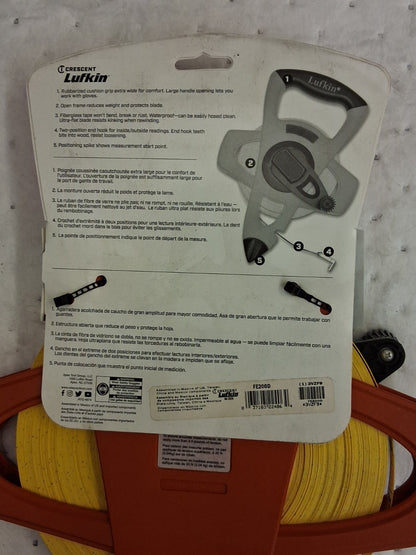 Lufkin Engineers Fiberglass Tape Measure 1/2" x 200Ft FE200D