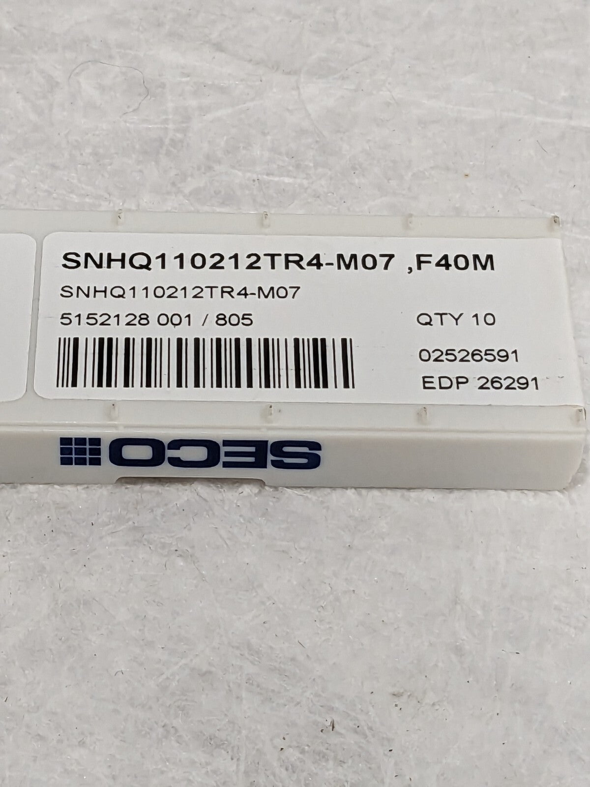 SECO Milling Insert: SNHQ110212TR4-M07 F40M, Solid Carbide Qty 10 02526591