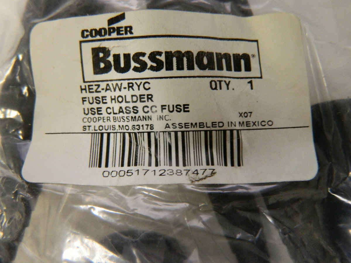 Cooper Bussmann 1 Pole 600 VAC 30 Amp Inline Fuse Holder HEZ-AW-RYC