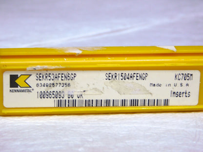 Kennametal Carbide Milling Inserts SEKR1504AFENGP Grade-KC705M Qty-5
