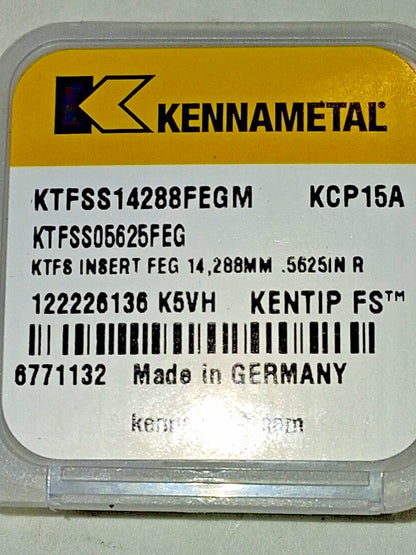 Kennametal Replaceable Drill Tip KTFSS05625FEG 0.5625" Dia 6771132