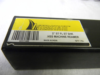 Interstate HSS Machine Reamer 2 Dia RH St Flute 4 Fl Lgth 14 OAL  02311488