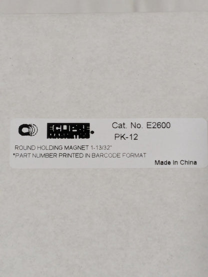(12) Eclipse Ceramic Fixture Magnet: Center Mount, 1.425" L, 0.283" W E2600