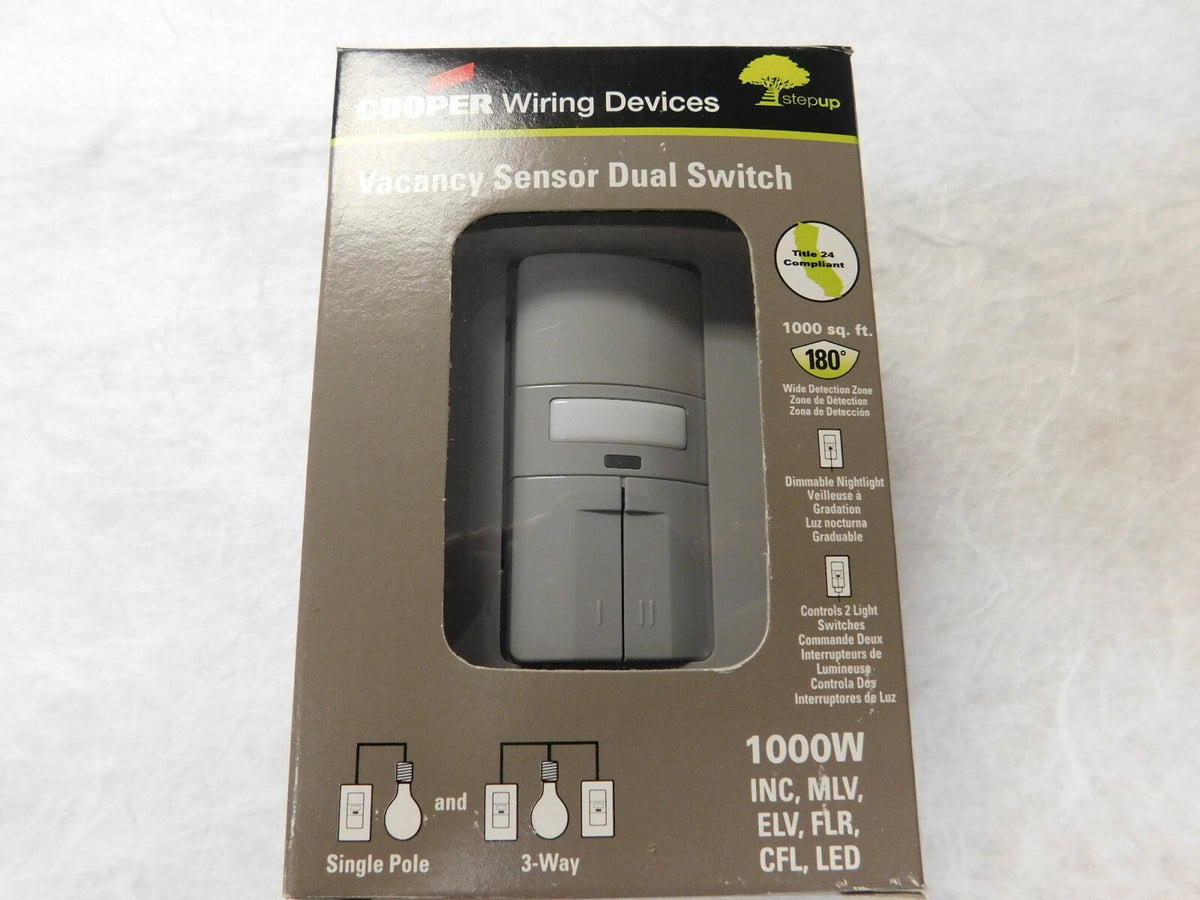 Cooper Infrared Vacancy Sensor Dual Switch VS310R-GY
