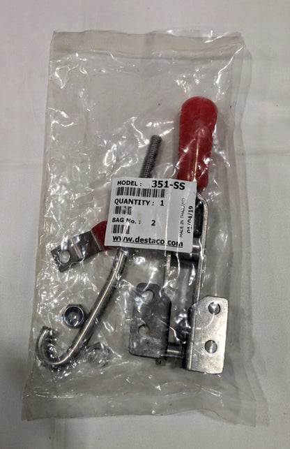 De-Sta-Co Pull-Action Latch Clamp Horizontal 450 lb J-Hook Flanged Base 351-SS