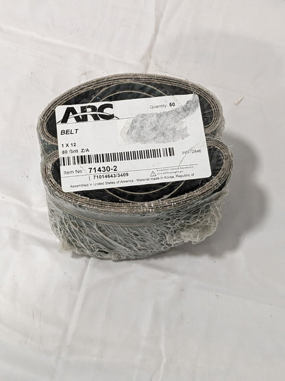 ARC Abrasives Belts 1" x 12" 80GRIT Zirconia Alumina Y-Weight Qty 50 7