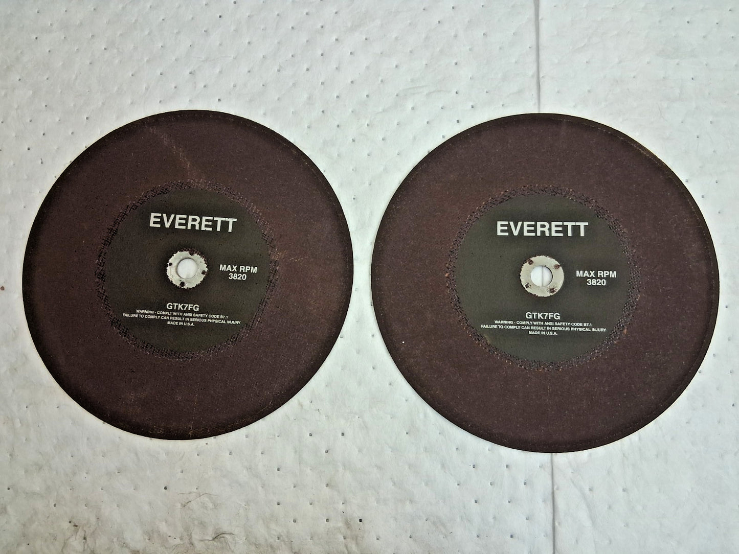 Everett Aluminum Oxide Cutoff Wheels 2pk Type 1 16" Dia 0.17" Thick GTK7FG-16x1