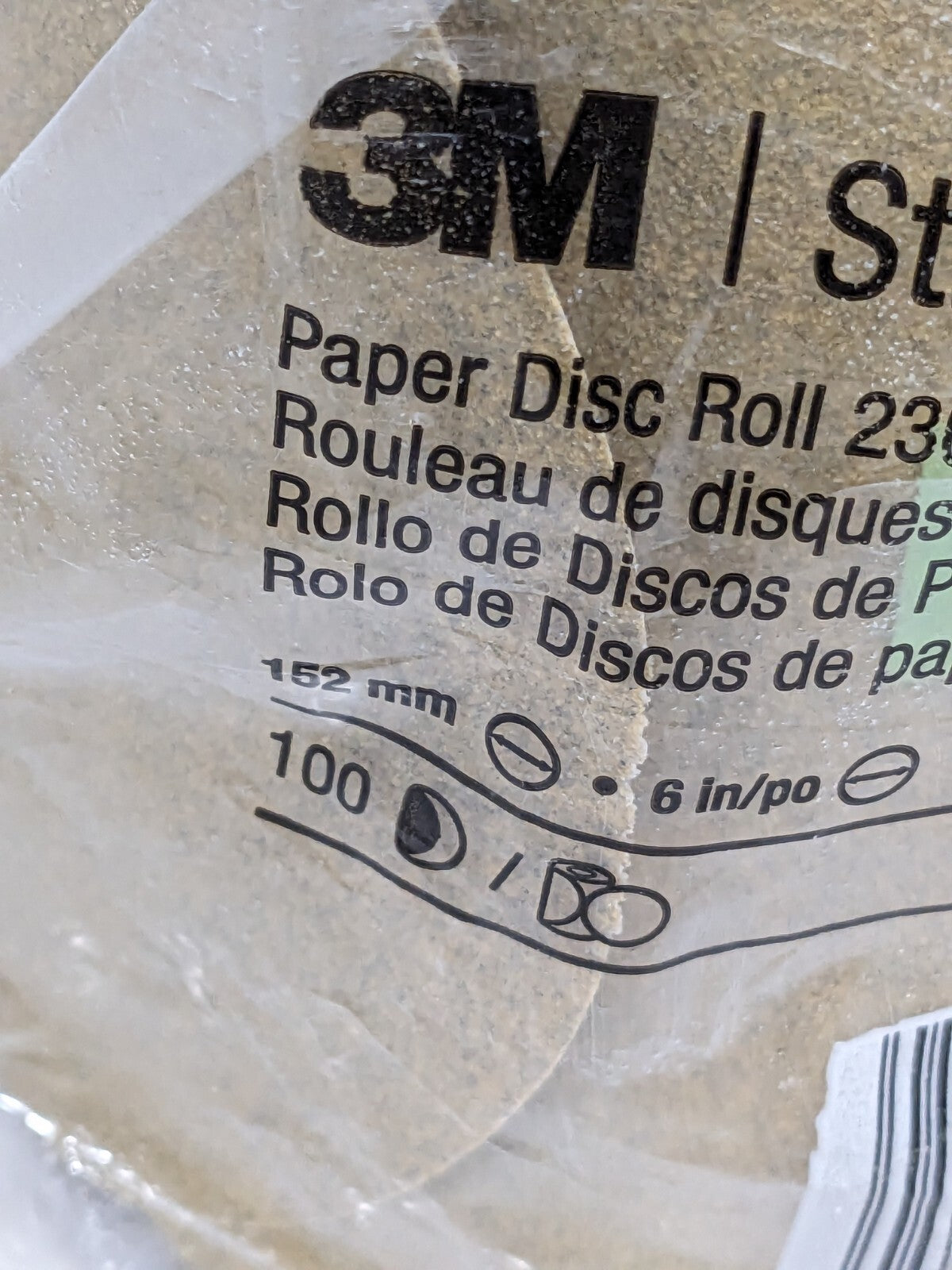 3M PSA Disc: 6" Disc Dia, 80 Grit, Aluminum Oxide Approx. 100 00051141555607
