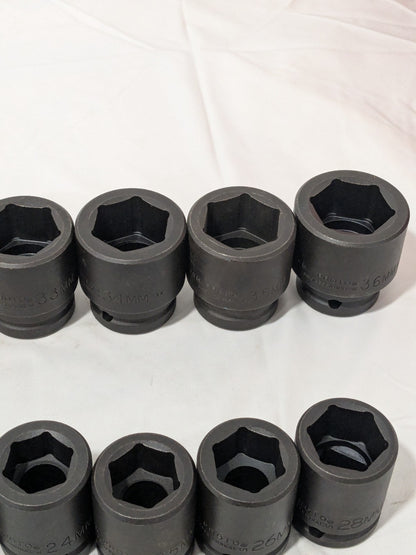 Proto Socket Set: Impact Standard, 16 Pc, 3/4" Drive, 19.00 to 36.00 mm J72103M