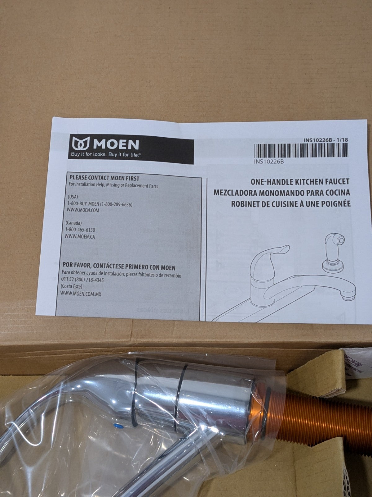 Moen Deck Plate Mount, Kitchen Faucet without Spray 7425