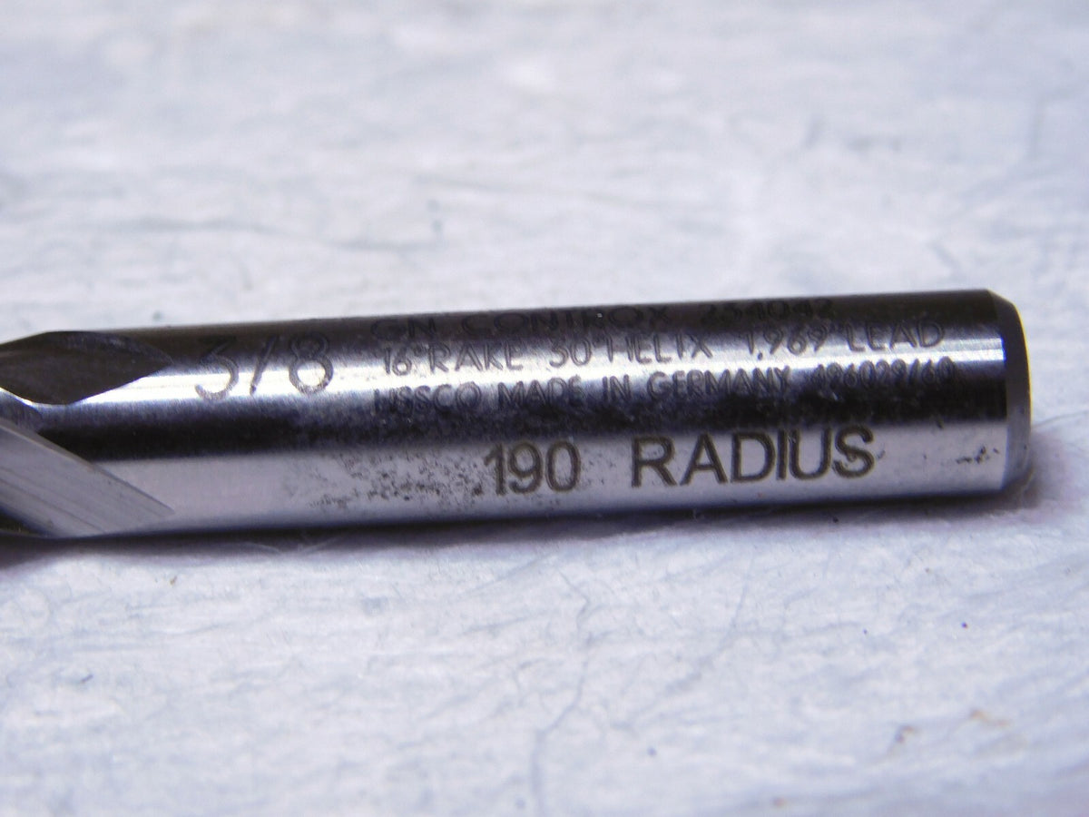 Controx HSSCO Ball End Mill 3/8Dia .190 Radius 4Fl 1.5LOC 3.25L  234042.190R