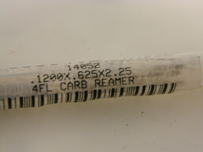 Fullerton Carbide Reamer .1200x .625x 2.25 4FL Qty 2 14052