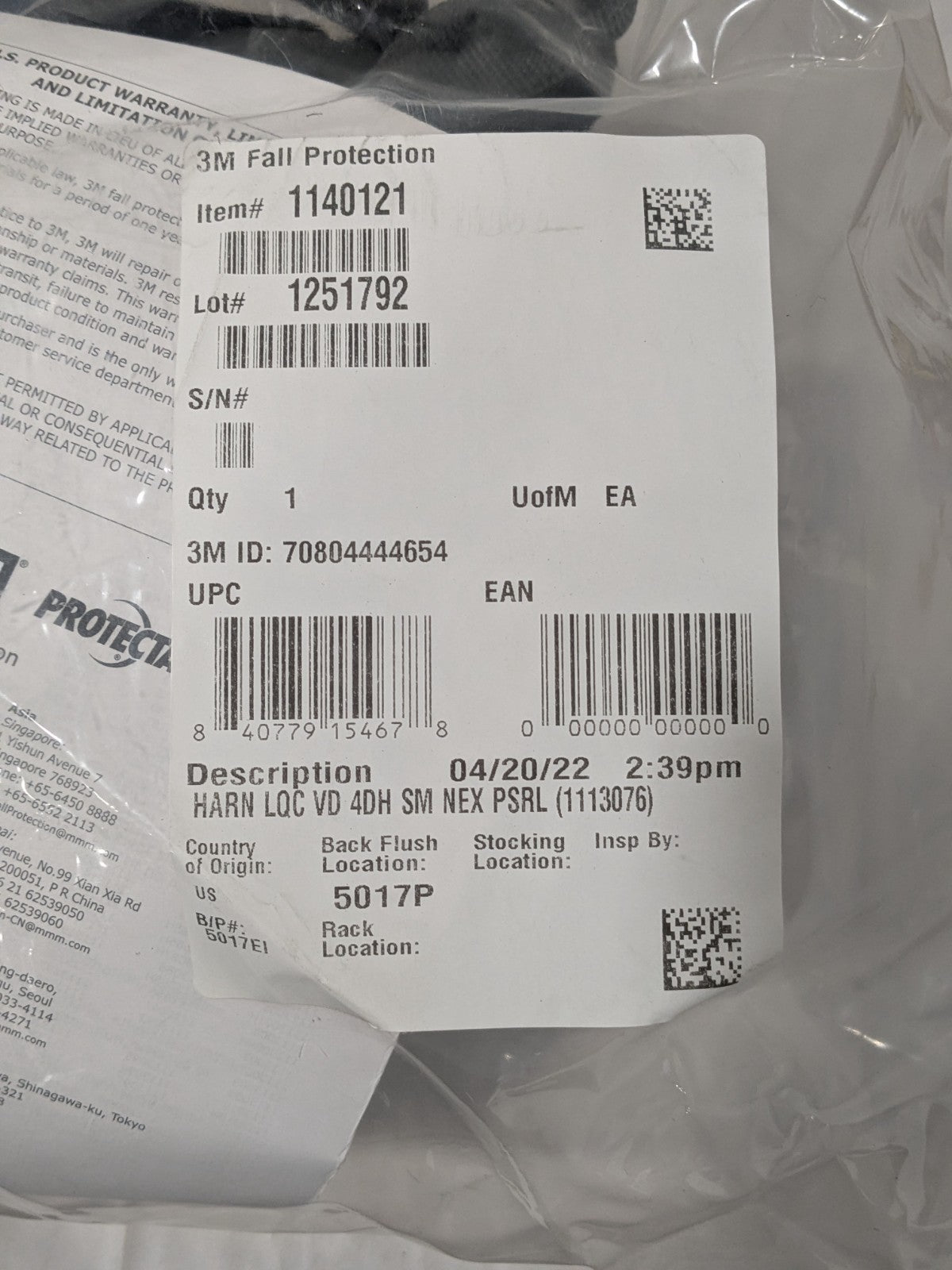 DBI-SALA Fall Protection Harnesses 420 Lb, Sz Small,Reflective Polyester 1140121