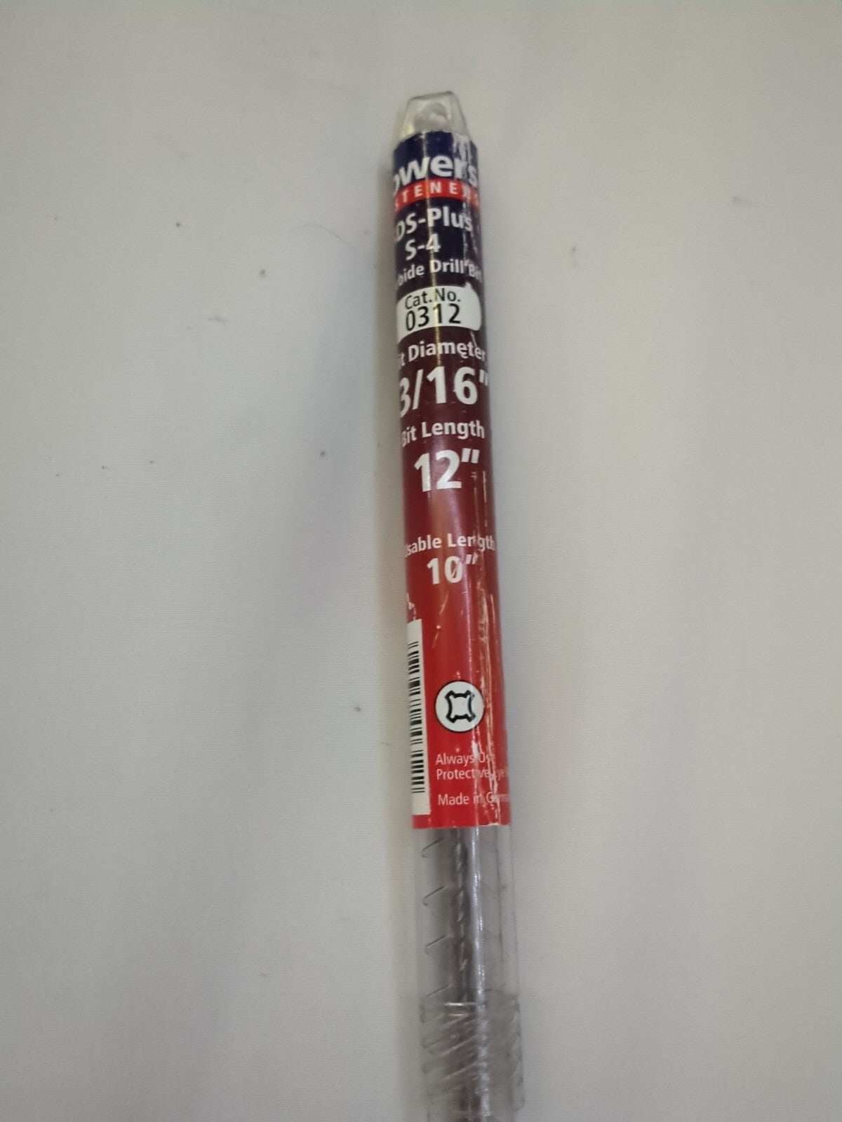 S-4 PLUS CARBIDE DRILL BITS, SLOTTED DRIVE SHAFT, 3/16" DRILL SIZE, 12"oal