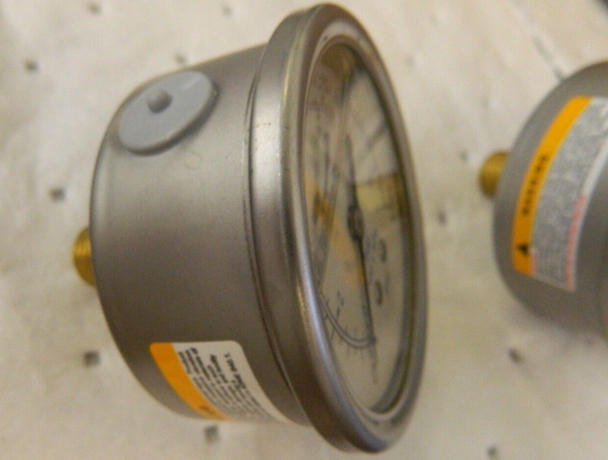 Pressure Gauge 2pk 2-1/2" Dial, 160 psi 1/4" Thread Center Back Mount 115AB25160