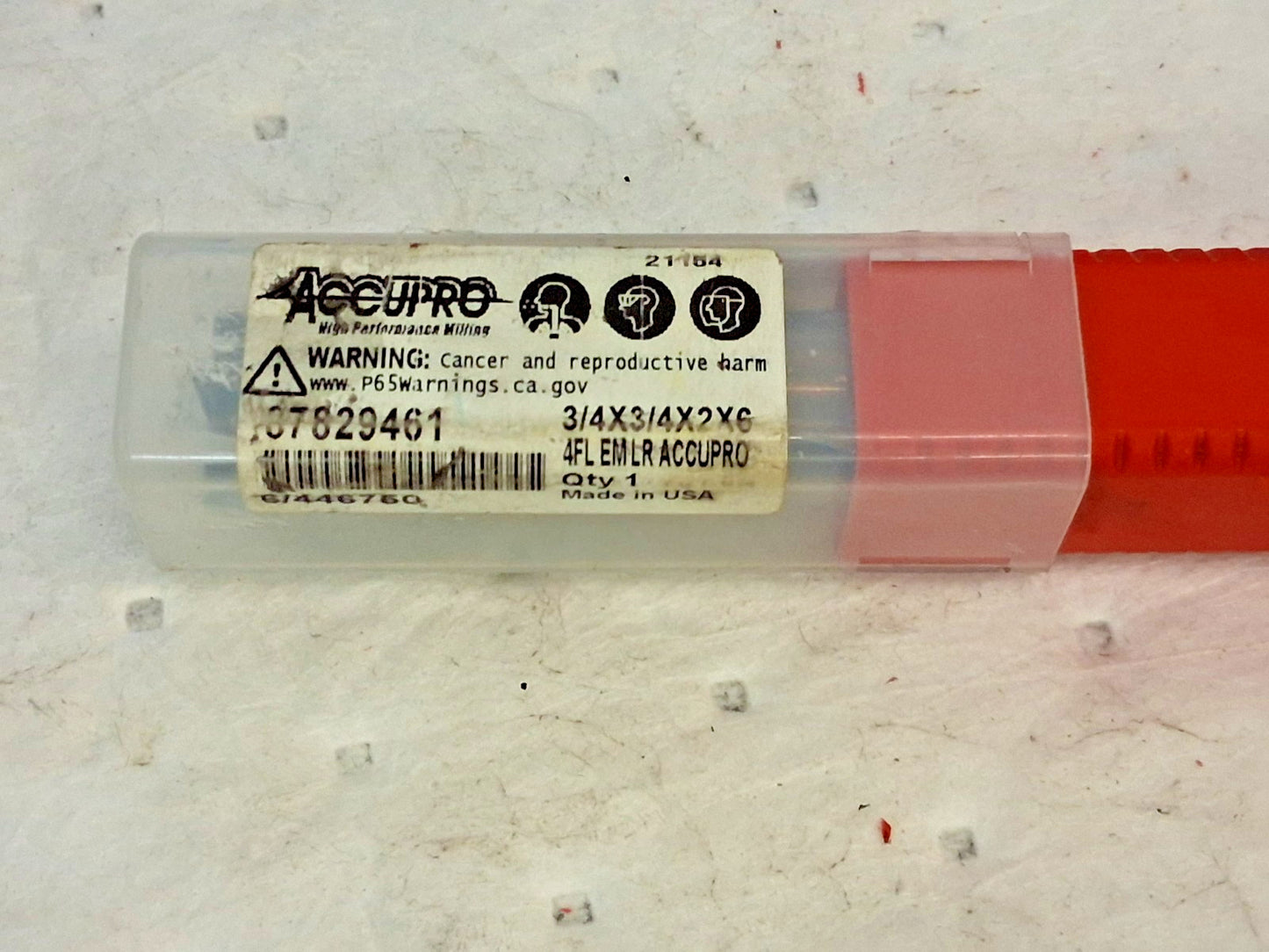 Accupro Carbide Square End Mill 4FL 3/4" Dia 2" LOC 87829461