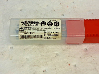 Accupro Carbide Square End Mill 4FL 3/4" Dia 2" LOC 87829461