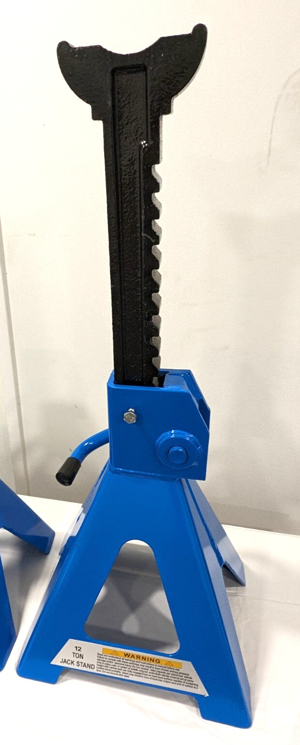 12 Ton Capacity Jack Stands  1 Pair  17-1/2" - 27-1/2" High T412002