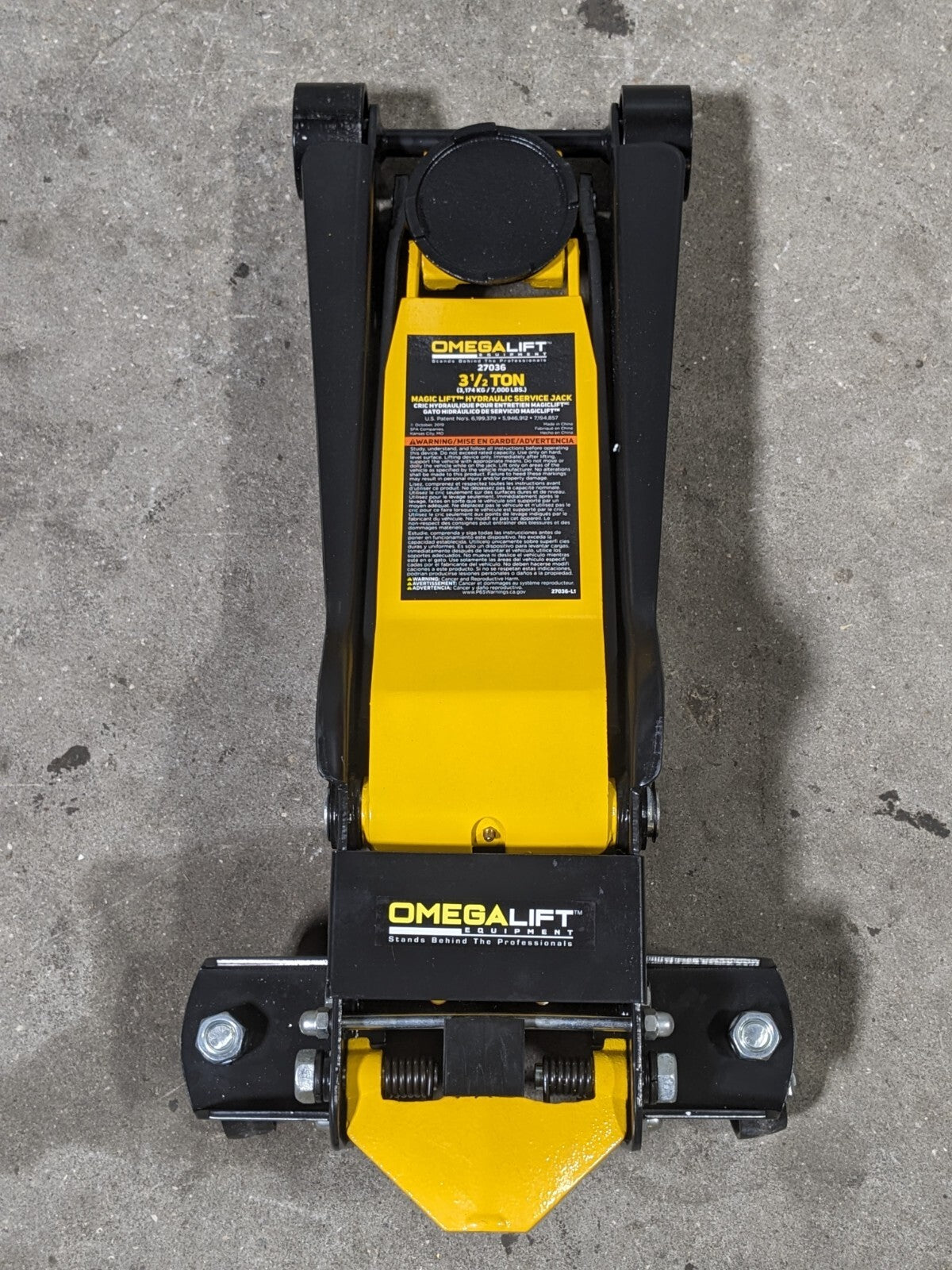 Omega Lift 3-1/2 Ton Hydraulic Service Jack 3-3/4" to 21-5/8" Height 2