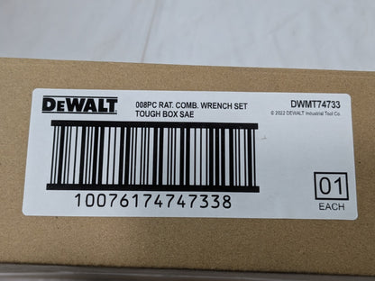 DeWalt 8 Piece Ratcheting SAE Combination Wrench Set DWMT74733