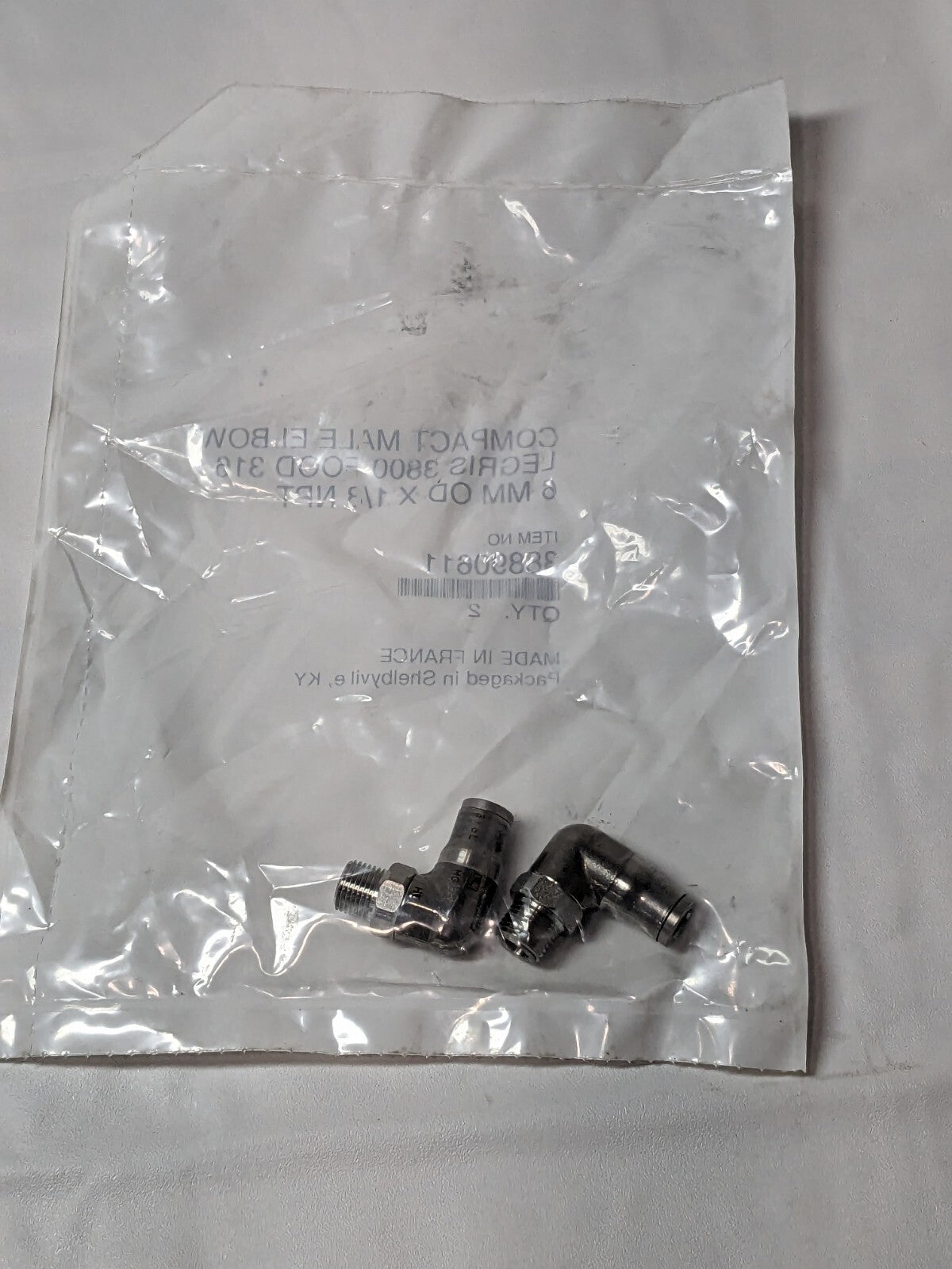 Legris Stainless Push-To-Connect Fittings 1/8 NPT To 6mm Tubing Qty 2 38890611