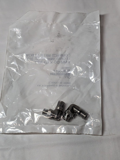 Legris Stainless Push-To-Connect Fittings 1/8 NPT To 6mm Tubing Qty 2 38890611