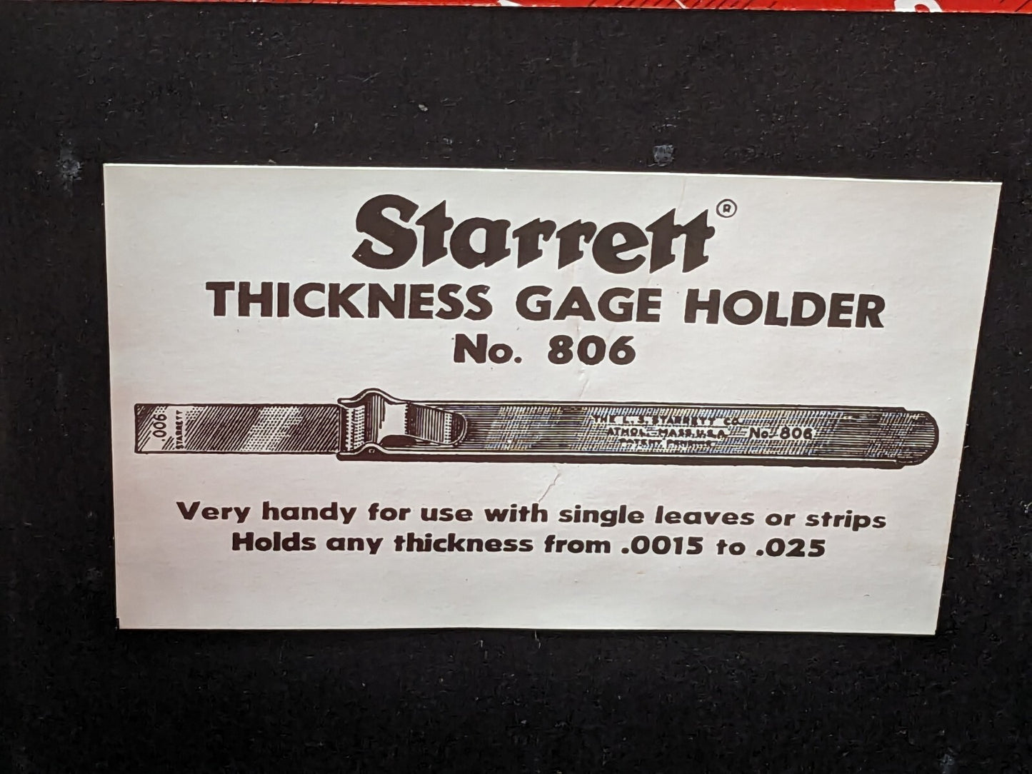 STARRETT  108 Piece Parallel Feeler Gage Set 0.0015 to 0.015" Thick S667D