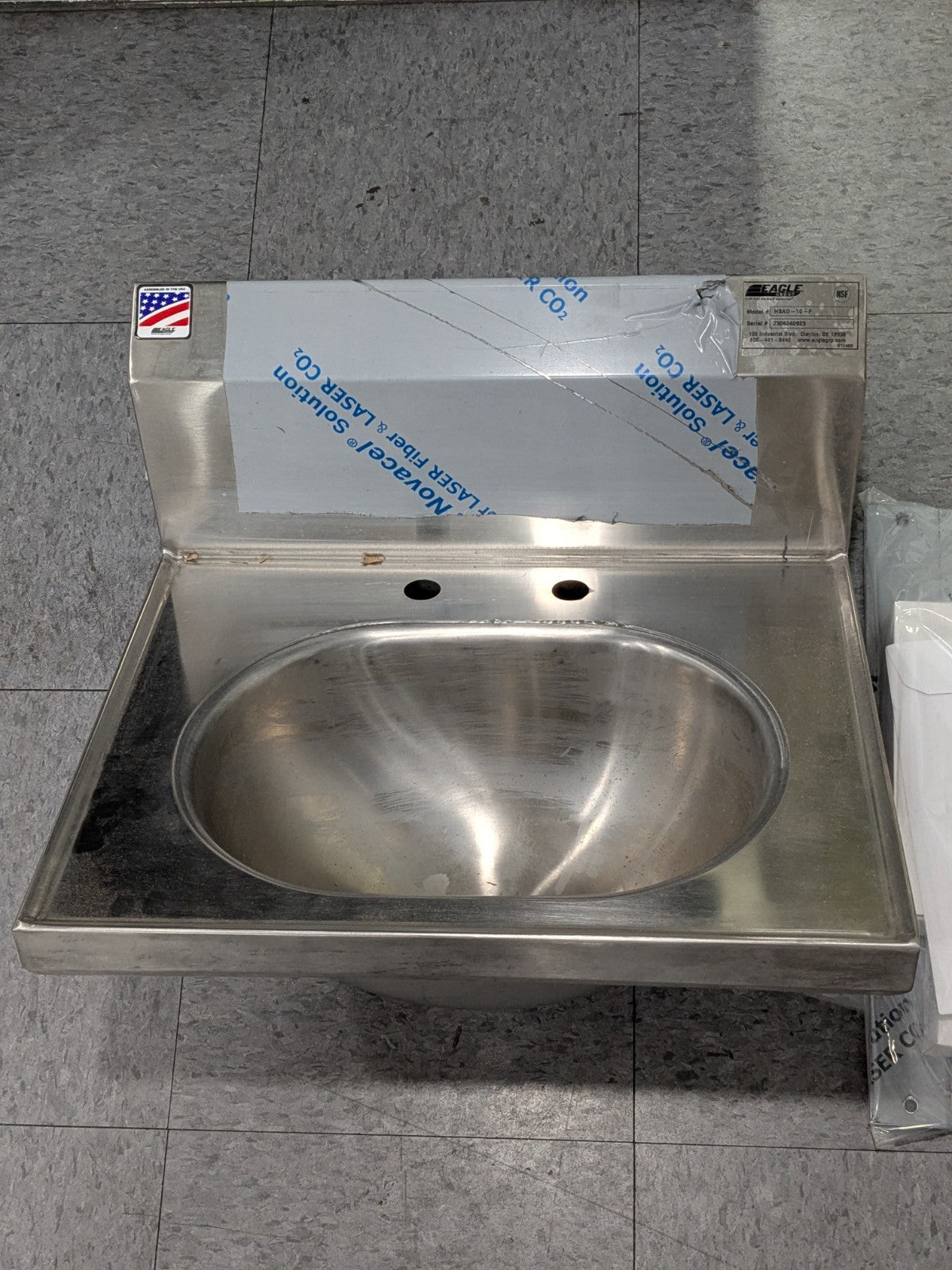 EAGLE Stainless Steel Handsink, Wall Mount, Gooseneck Faucet HSAD-10-F
