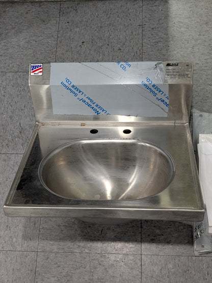 EAGLE Stainless Steel Handsink, Wall Mount, Gooseneck Faucet HSAD-10-F