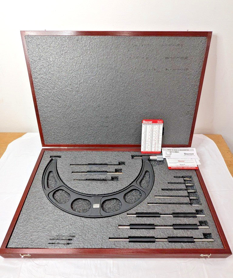 Starrett 6 Piece Mechanical Outside Micrometer Set 6 to 12" Range 72704