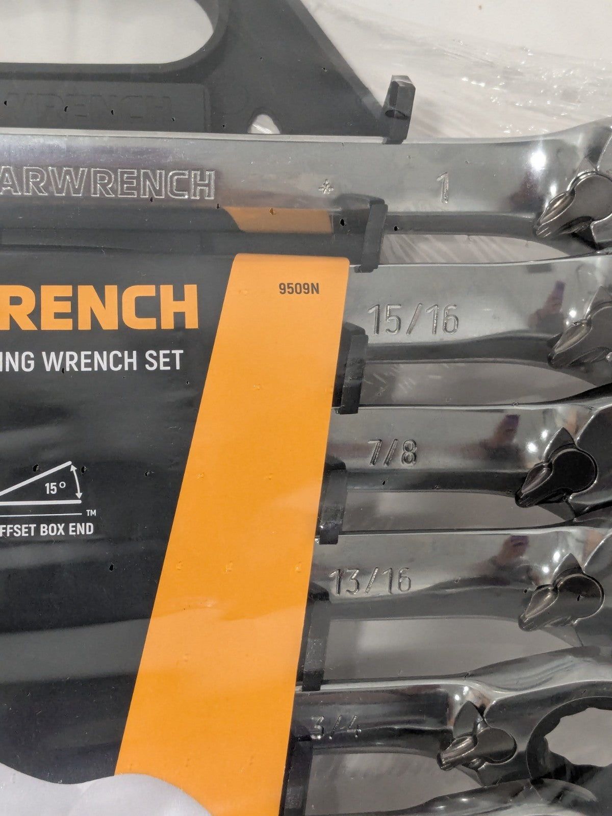 GEARWRENCH Combination Wrench Set: 13 Pc, 5/16 to 1" Wrench, 15º Angle 9509N