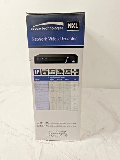 Speco 4-Channel Plug/Play Network Video Recorder w Built-In PoE 1TB N4NXL1TB