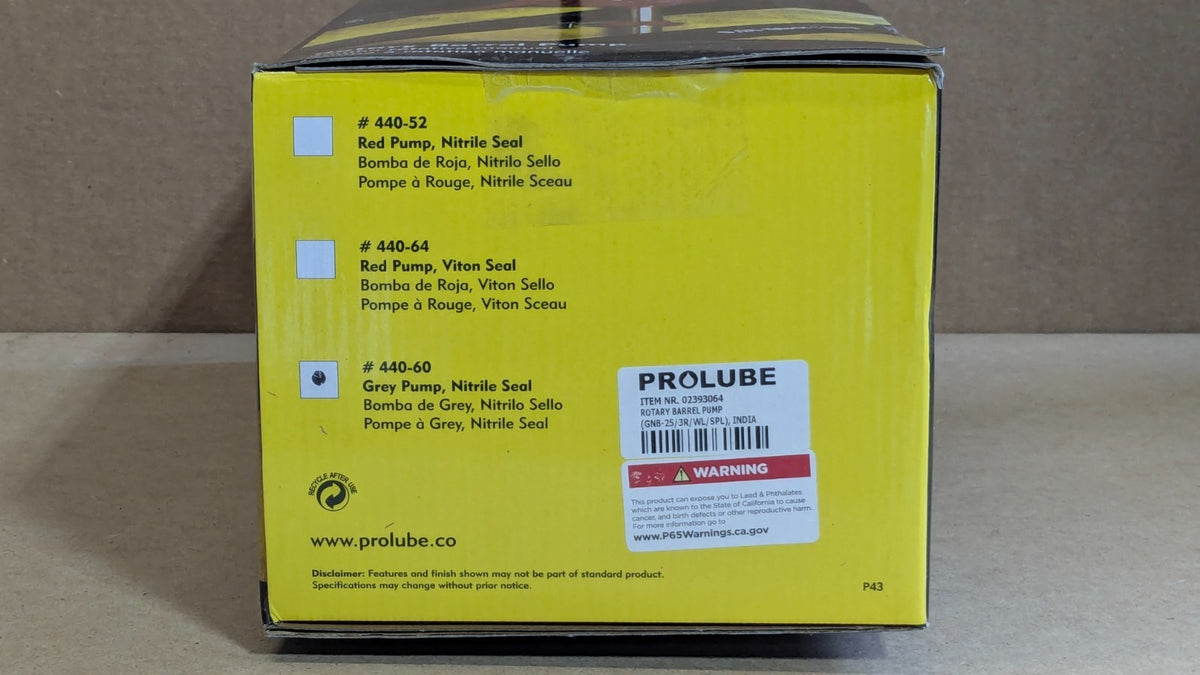 PROLUBE Rotary Drum Pump for 15-55 Gal Drums   Cast Iron   .25L Per Turn