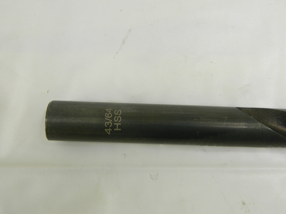 Interstate 43/64 118° 2-Flute High Speed Steel Extra Length Drill Bit 01430438