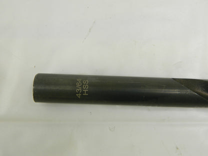 Interstate 43/64 118° 2-Flute High Speed Steel Extra Length Drill Bit 01430438