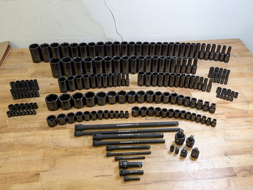 Gearwrench 183-Piece Master Impact Socket Set 6-Point SAE/Metric Standard/Deep