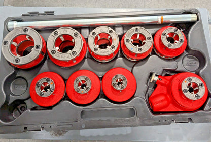 Ridgid 9-Die-Head Pipe Threader Set 1/8" to 2" w/Case 36505