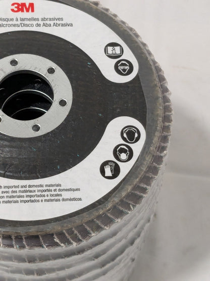 3M Flap Disc: 4-1/2" Dia, 36G, Zirconia Alumina, Type 27 Qty 10 7010308897