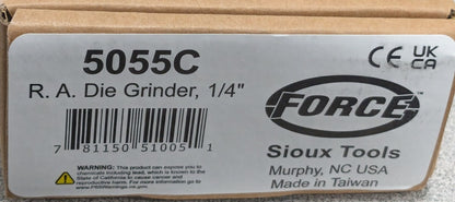 Force Air Die Grinder: 1/4" Collet, 1/4" NPT Inlet, 20000 RPM 5055C