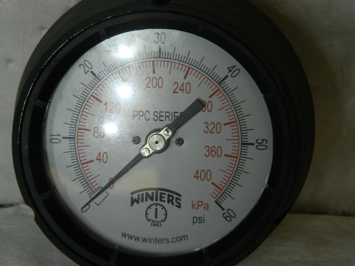 Winters Pressure Gauge 4-1/2" Dial 1/4 Thread 0-60 Scale Range PPC5083