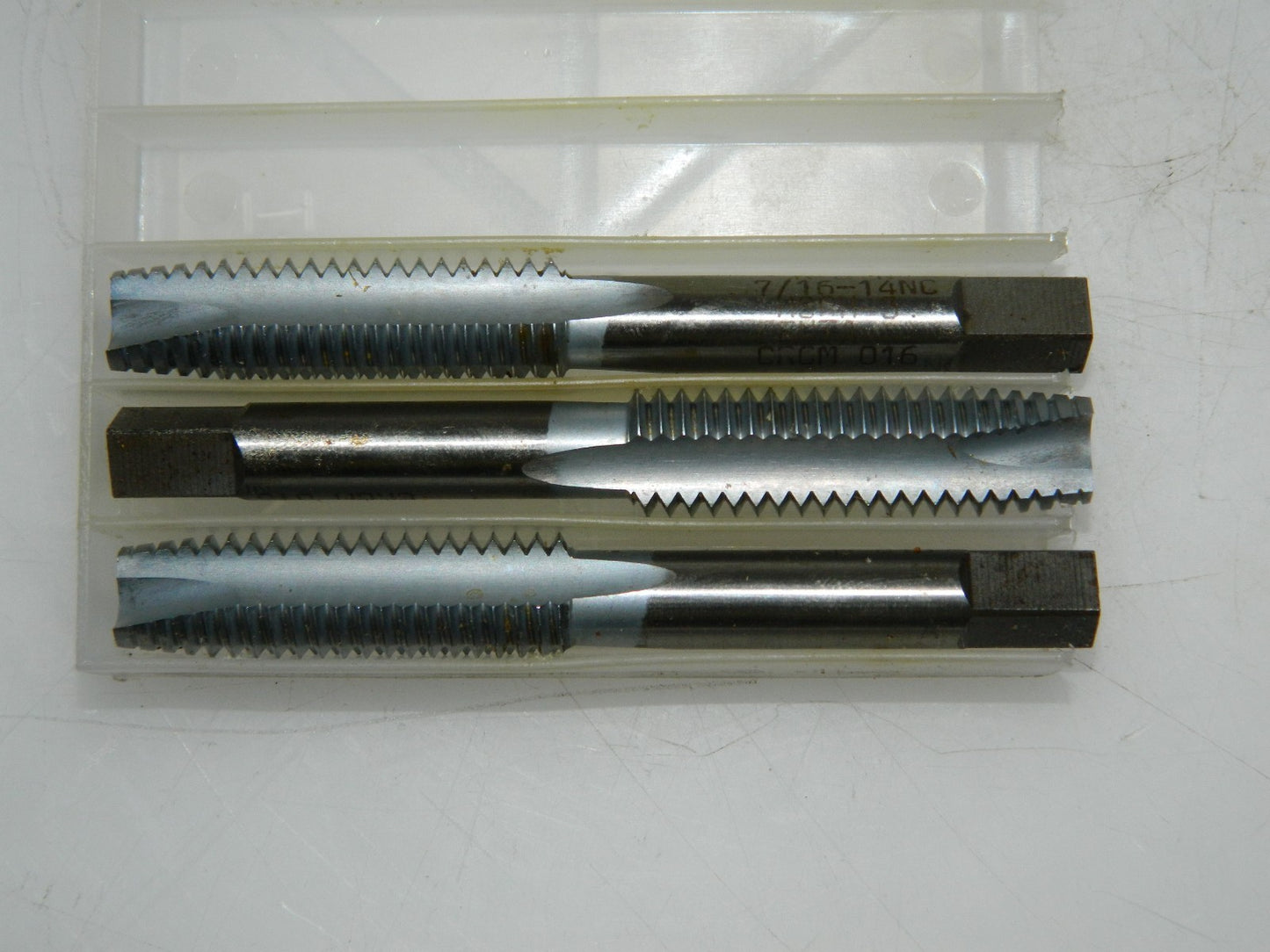Reiff &amp; Nestor Chrome Spiral Point Plug Taps 3 Pack 7/16"-14 NC 3F H3 9