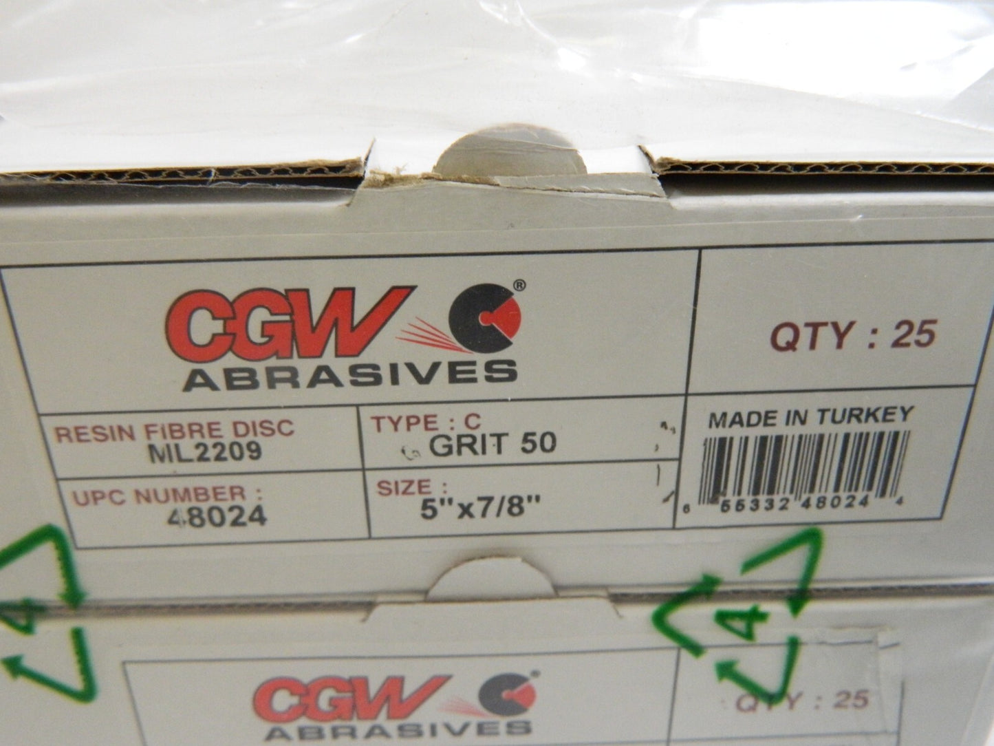 CGW ABRASIVES Fiber Disc: 5 Disc Dia, 7/8 Hole, 50 Grit, qty 100 48024