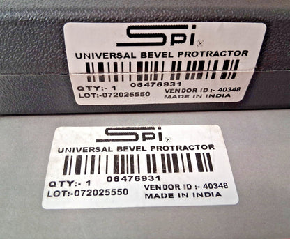 SPI Bevel Protractor 6" & 12" Blade 360° Max Measurement 06476931