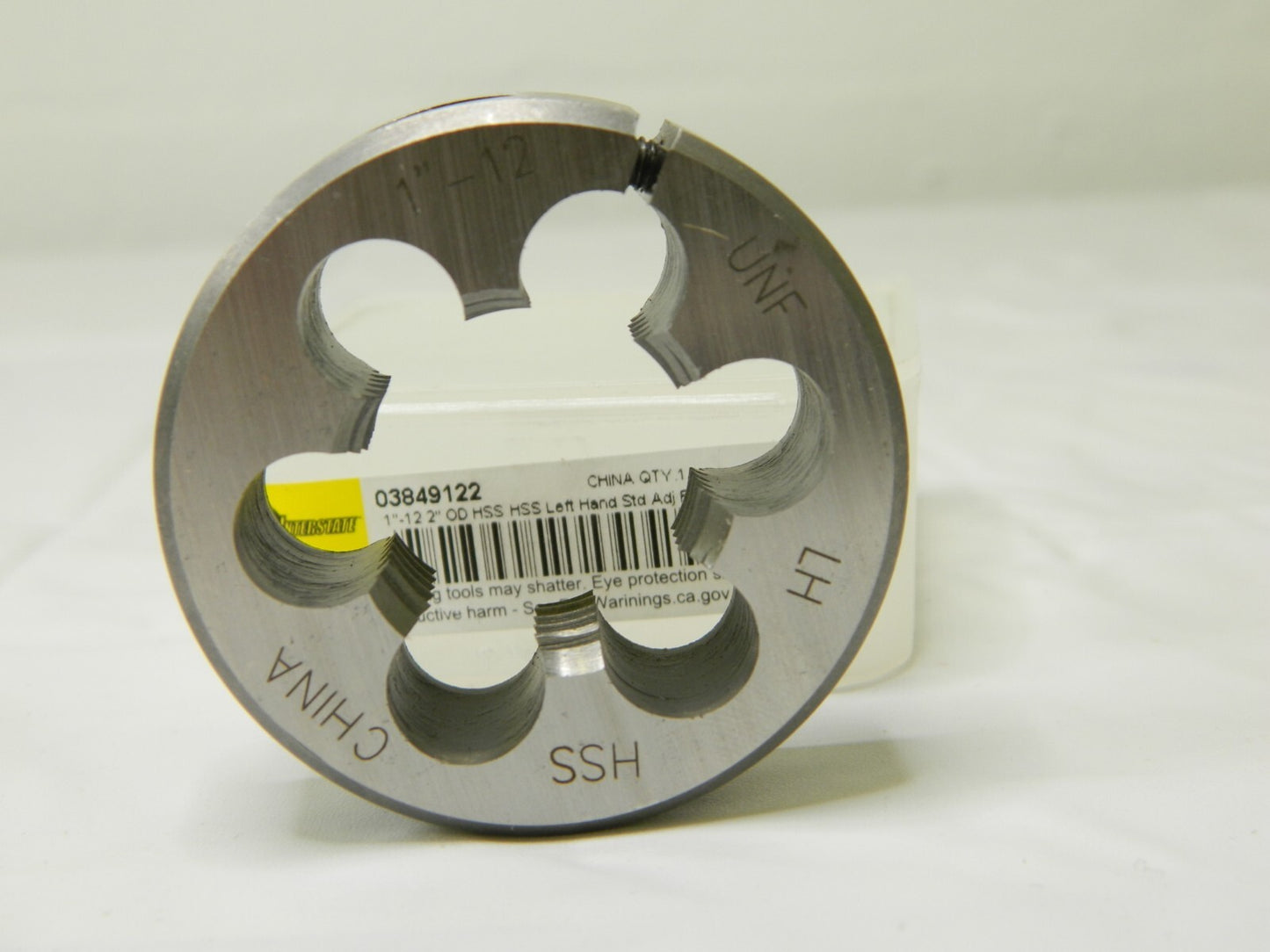 Interstate Round Die: 1-12, 2 OD, High Speed Steel 03849122