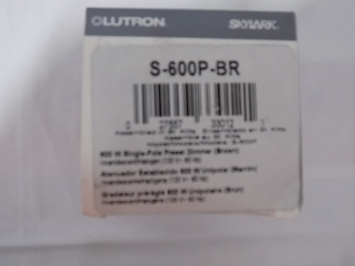 Lutron S-600P-BR Skylark 600W Single Pole Preset Dimmer w/Rocker Switch Brown