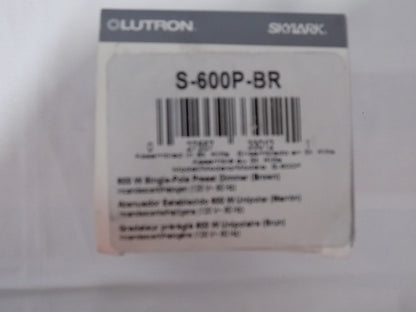 Lutron S-600P-BR Skylark 600W Single Pole Preset Dimmer w/Rocker Switch Brown
