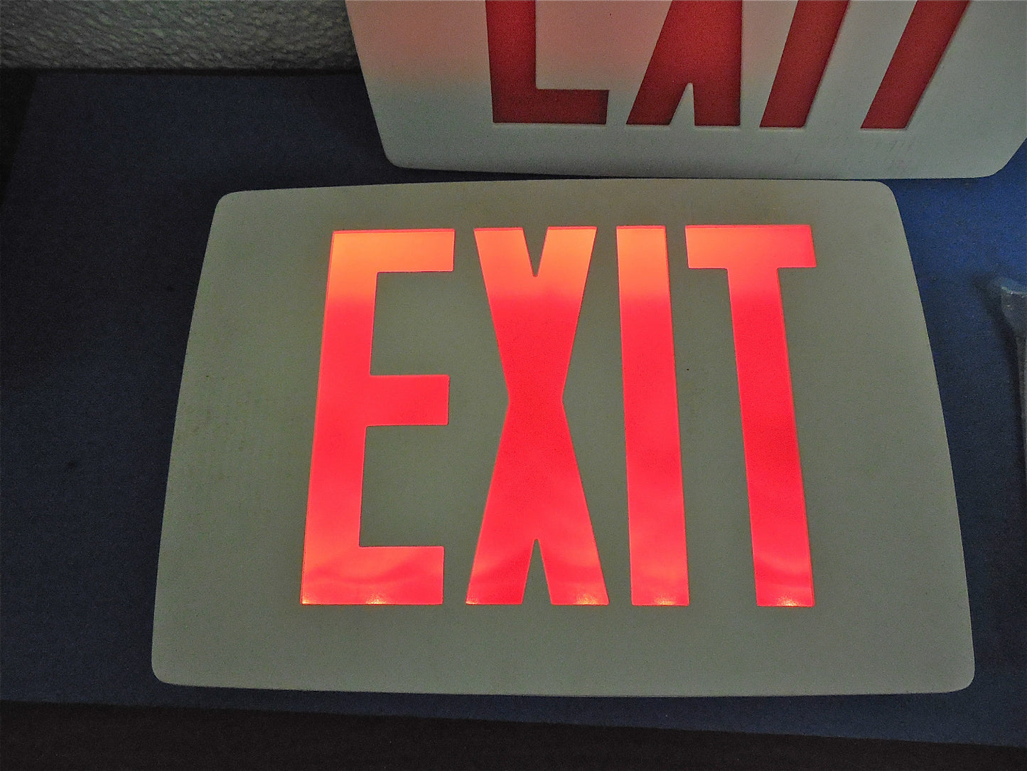 Lithonia 60W LED Exit Sign White - 2 Sided w/ Battery BU  LQC W 1 R EL N