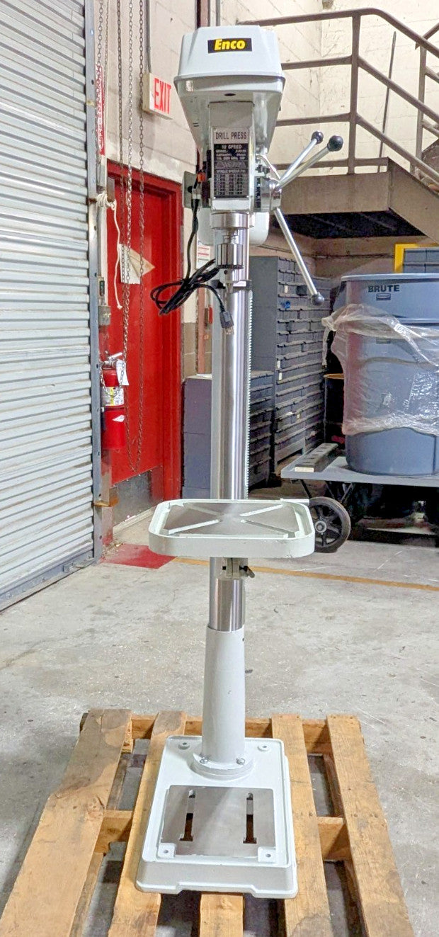 ENCO Drill Press  17" Swing  115/230V  1HP  12 Speed Step Pulley  MT3