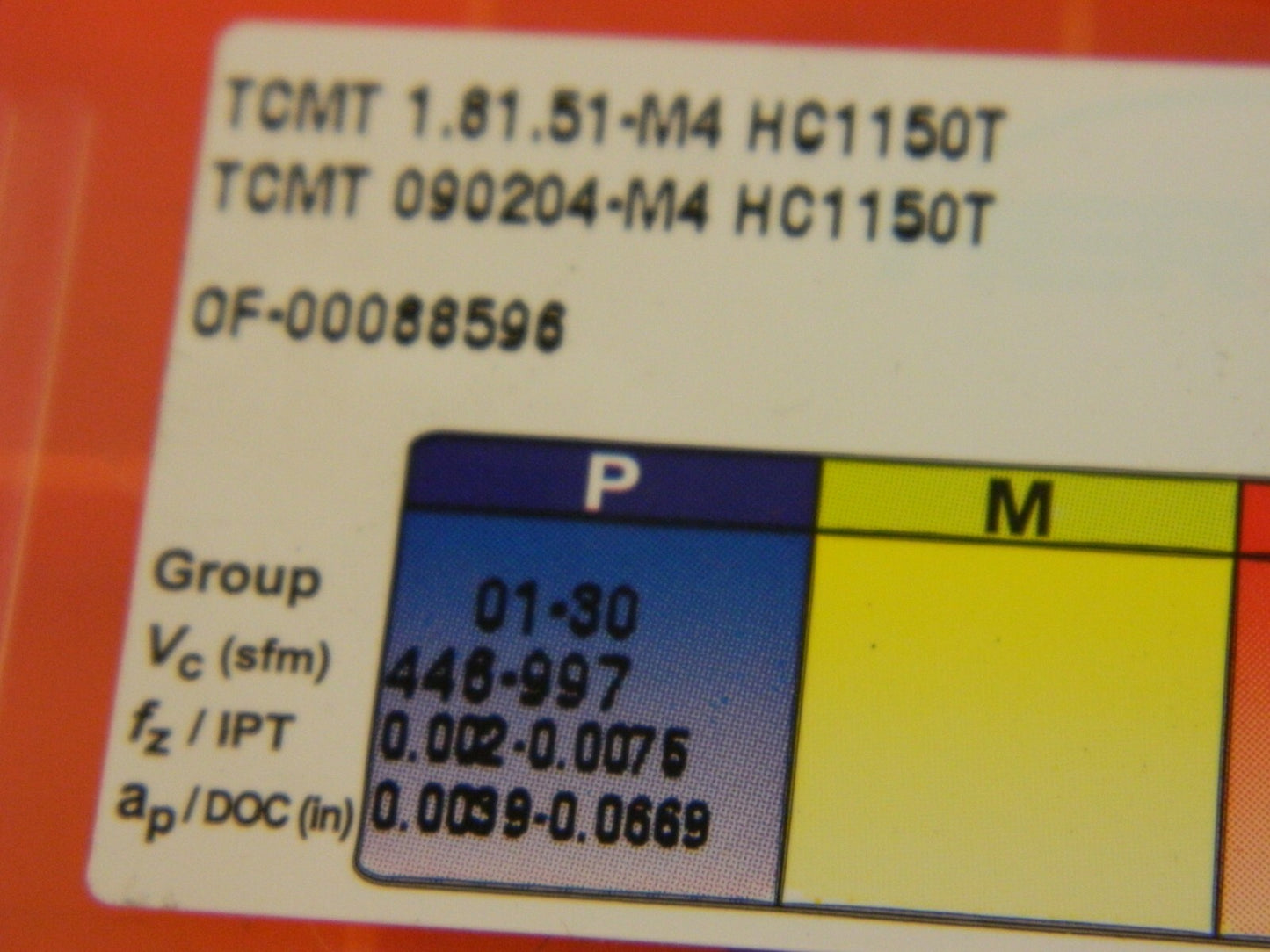 Hertel TCMT 1.81.51-M4 HC1150T inserts QTY 8 00088596